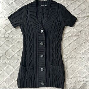 Esprit Black Cable Knit Short Sleeve Cardigan